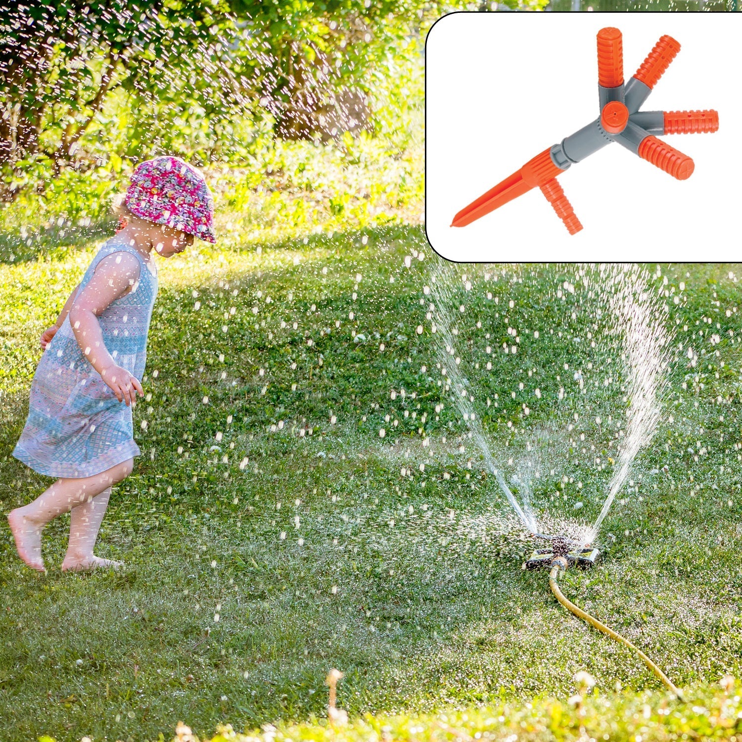 Garden Sprinkler 360° Rotating Adjustable Round 5 Arm Lawn Water Sprinkler for Watering Garden Plants / Pipe Hose Irrigation Yard Water Sprayer Garden Sprinkler 360° Rotating Adjustable Round 5 Arm Lawn Water Sprinkler for Watering Garden Plants / Pipe Hose Irrigation Yard Water Sprayer